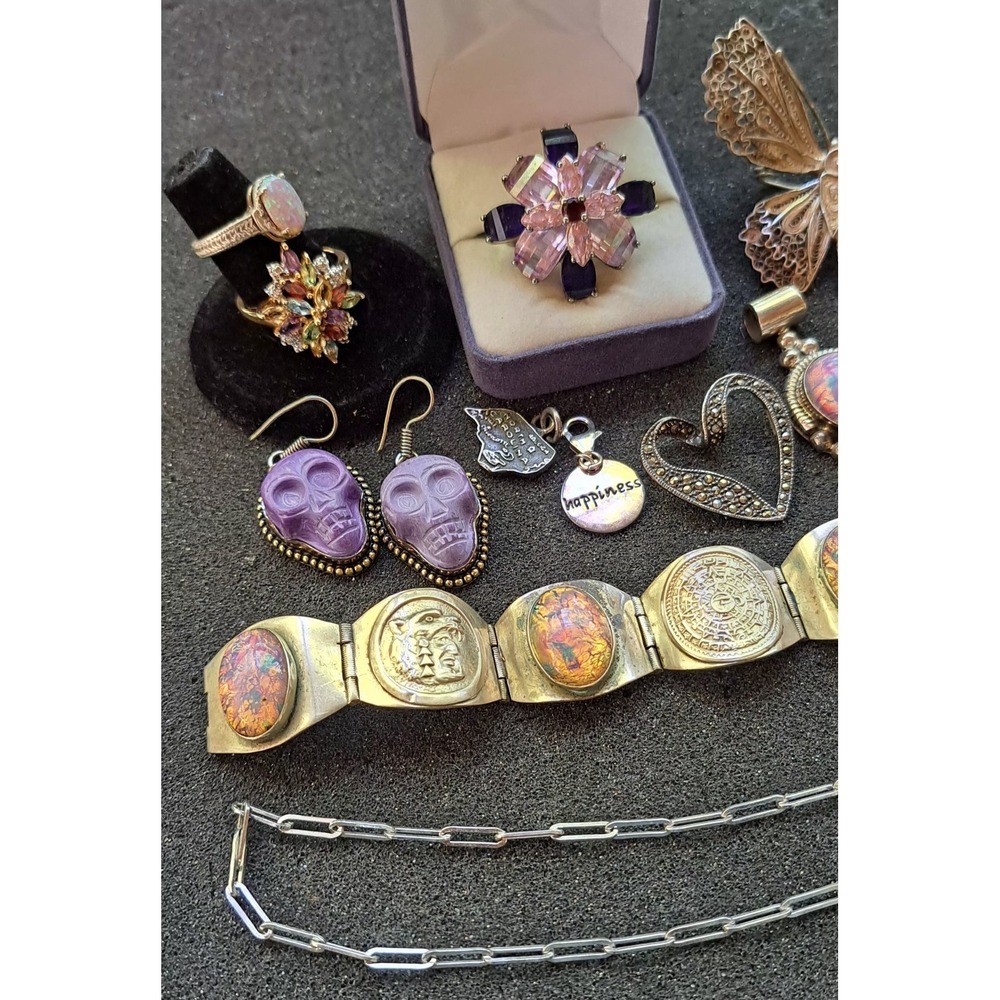 Vtg Jewelry Lot ALL Sterling 925 ~All Wearable~ Not Scrap 114.4 G - Picture 4 of 12